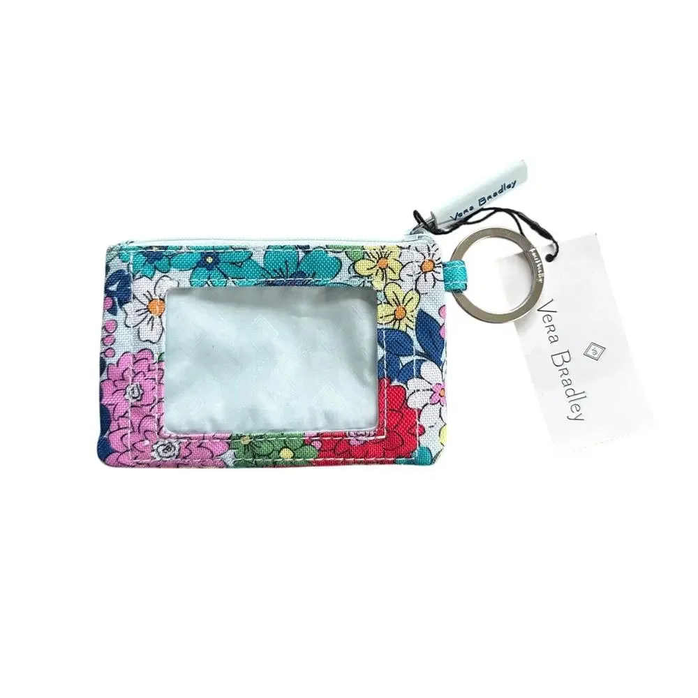 Vera Bradley Lighten Up Zip ID Case in Far Out Floral New with tags